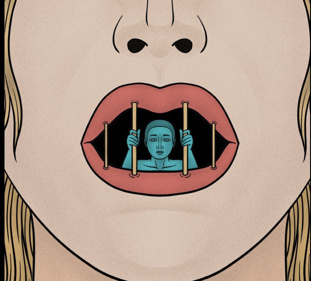 Ilustraci&oacute;n de una boca como prisi&oacute;n